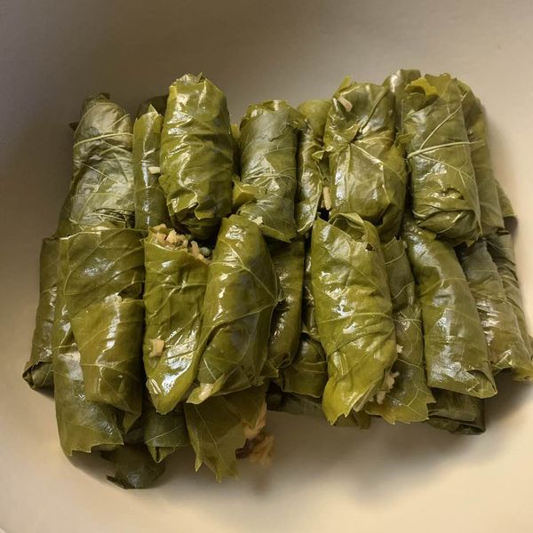 Rolling some Persian-style dolmas (dolmehs) with my daughter: End product