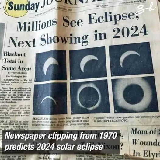 Throwback Thursday: The upcoming April 8, 2024, total solar eclipse in the US was predicted in March 1970