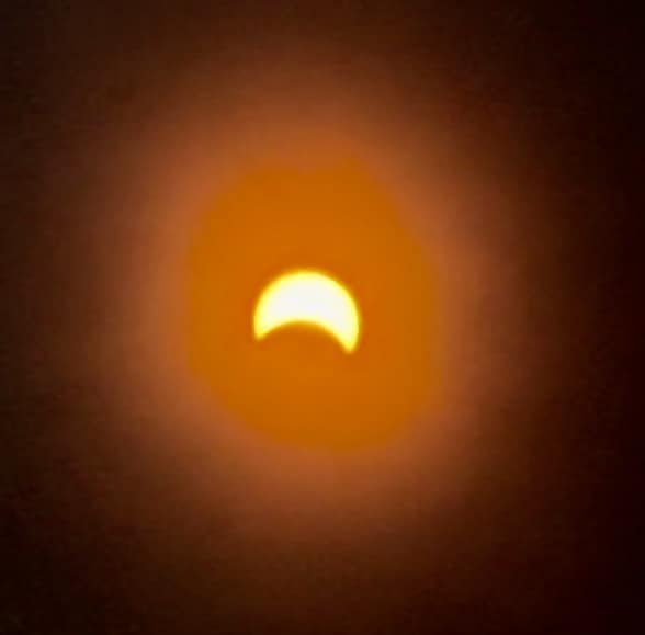 Today's solar eclipse: Shot of the sky from the partial solar eclipse of 2024 in California