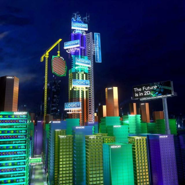 illustration of a city with chips