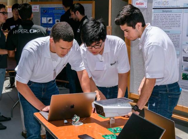 students working on project