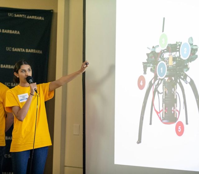 photo of capstone project student presenting