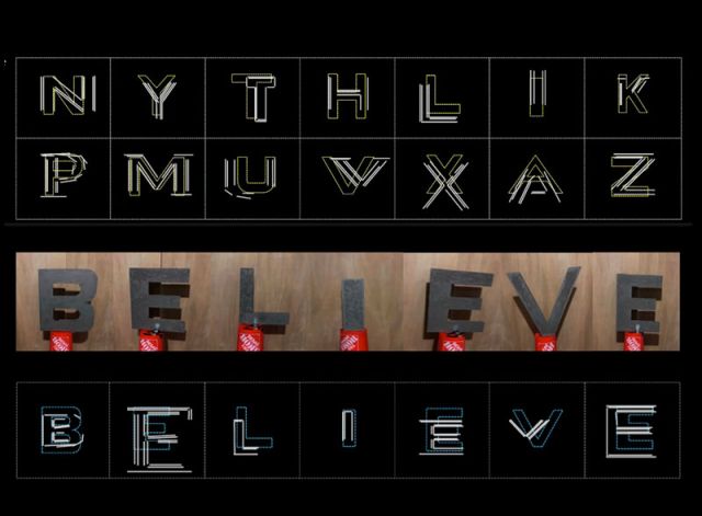 image of the English alphabet, even through walls