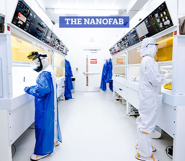 photo of researchers in the acid bay of the nanofab