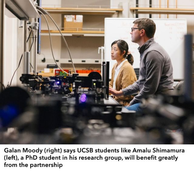 moody and student in the lab benefitting from the partnership