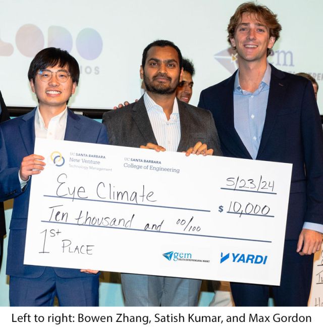 photo of eyeclimate team left to right: zhang, kumar and gordon