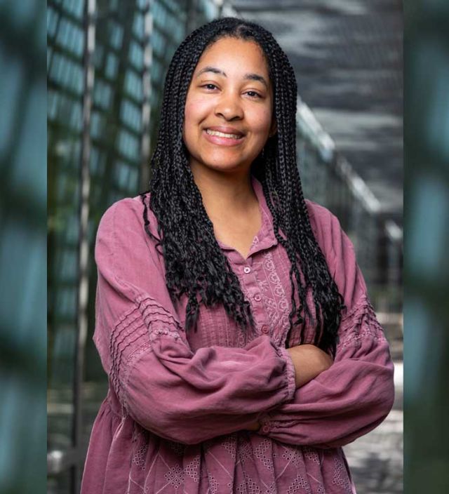 photo of sabrina outside of esb