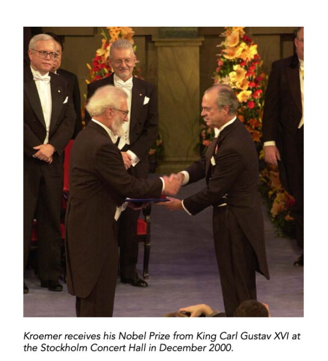 photo of herb kroemer receiving his nobel prize