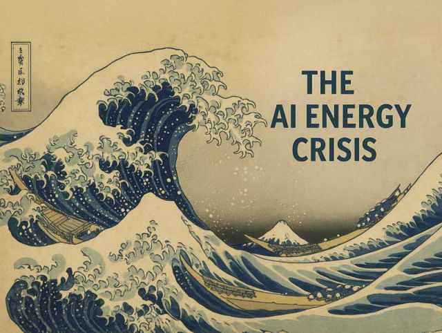 illustration by kanagawa of the "AI Energy Crisis"