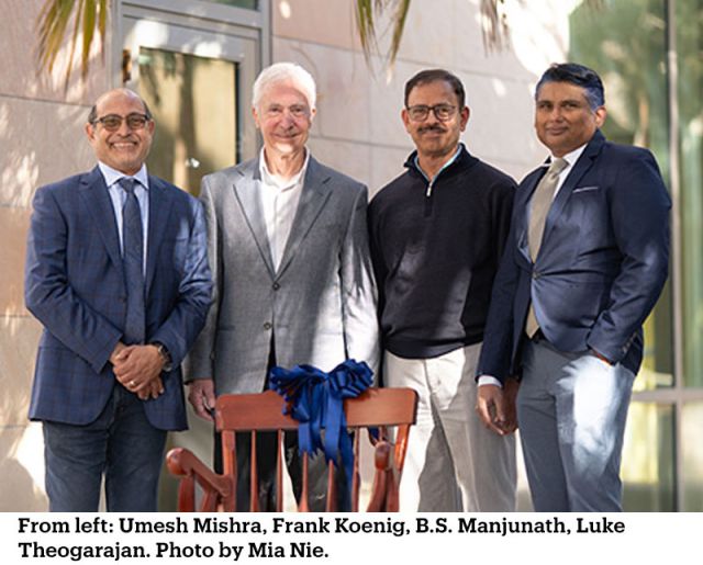 photo of ceremony and manjunath with mishra, koenig and theogarajan