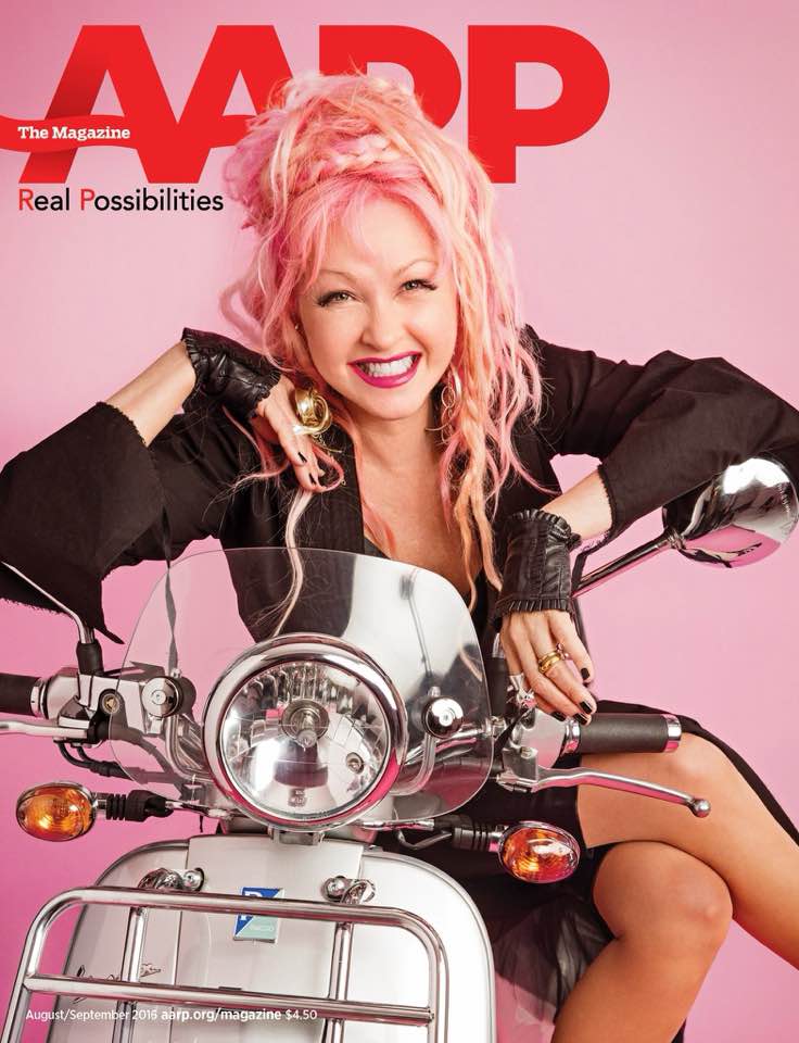 Cindy Lauper, 63, on the cover of AARP magazine