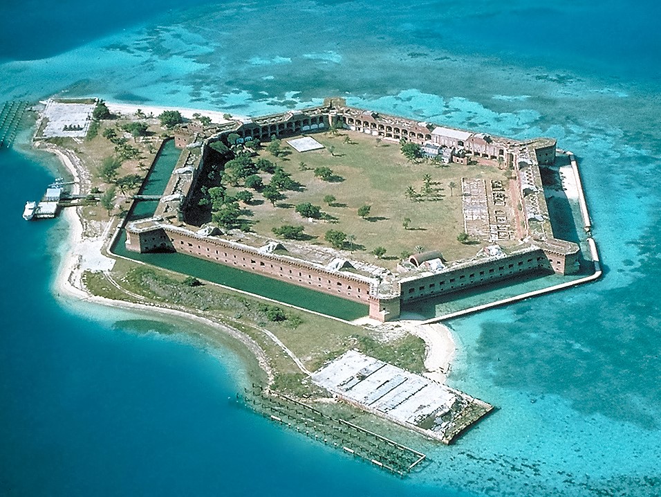 Abandoned island with a fort in Key West, Florida