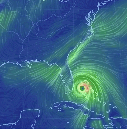 GIF image that visualizes Hurricane Matthew