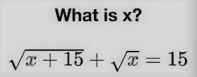 A math equation to solve for x