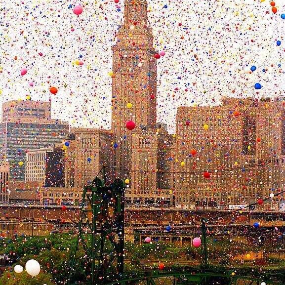 Cleveland's Balloon Fest, 1986, when over 1.5M balloons were released simultaneously