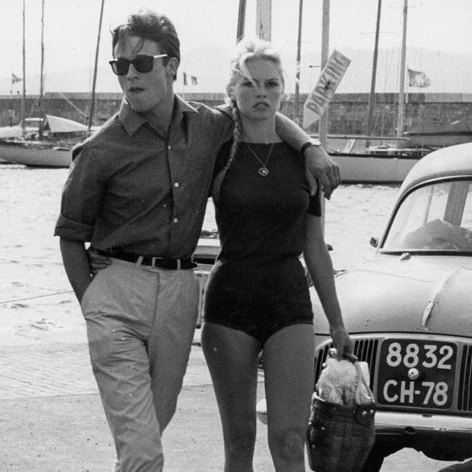 French actors Alain Delon and Brigitte Bardot, 1968