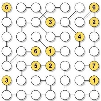 Hard Strimko with a 7-by-7 grid