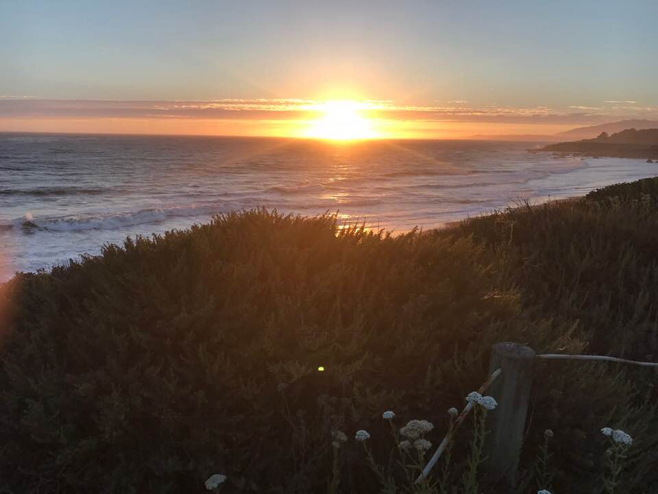 The magnificent sunset on Moonstone Beach, near Cambria, California