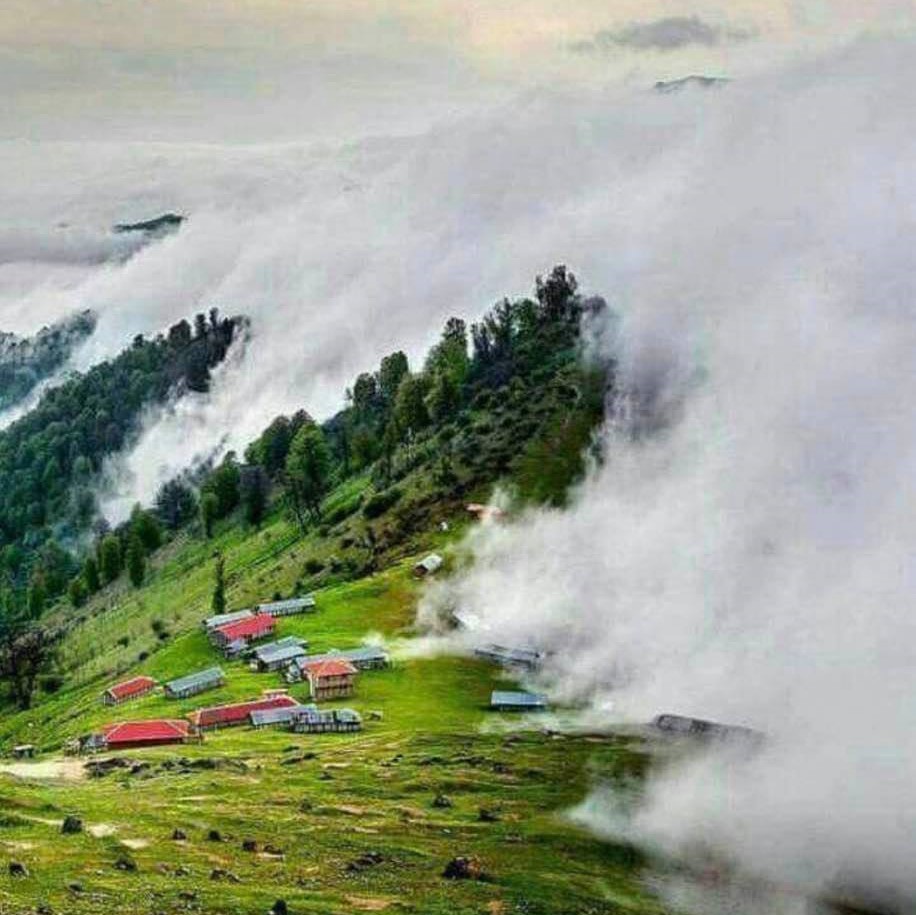 Cloud waves rolling over the hills in Iran's Guilan Province
