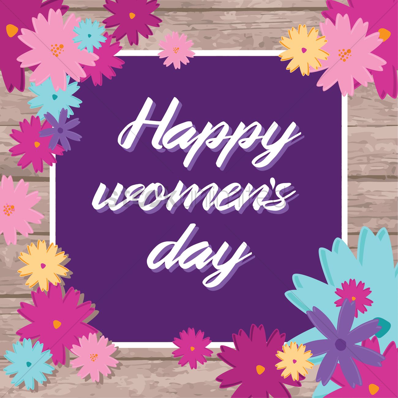 Women's Day greeting, with abstract flowers