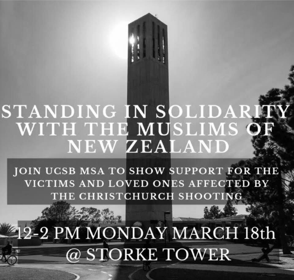 UCSB administration, faculty, staff, and students stand in solidarity with Muslims around the world and against hate-filled ideologies of all kinds