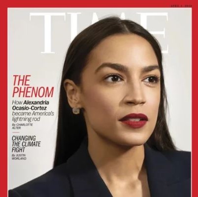 Alexandra Ocasio-Cortez on the cover of 'Time' magazine, issue of April 1, 2019