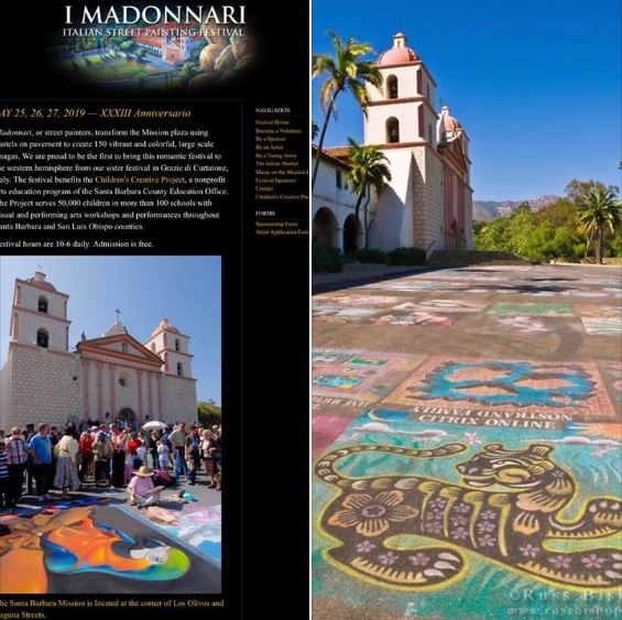 Chalk paintings: Santa Barbara will hold the 33rd edition of its iMadonnari Italian Street-Painting Festival on May 25-27, 2019
