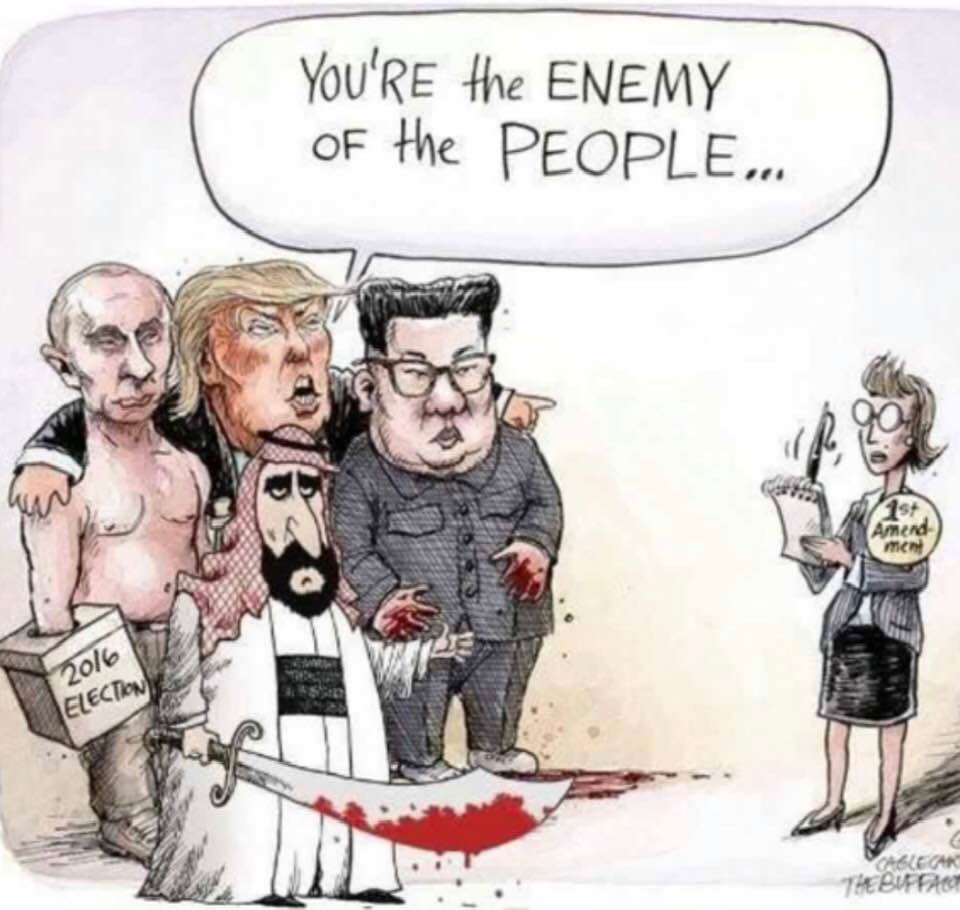 Cartoon: Enemies of the People calling their critics 'Enemies of the People'!