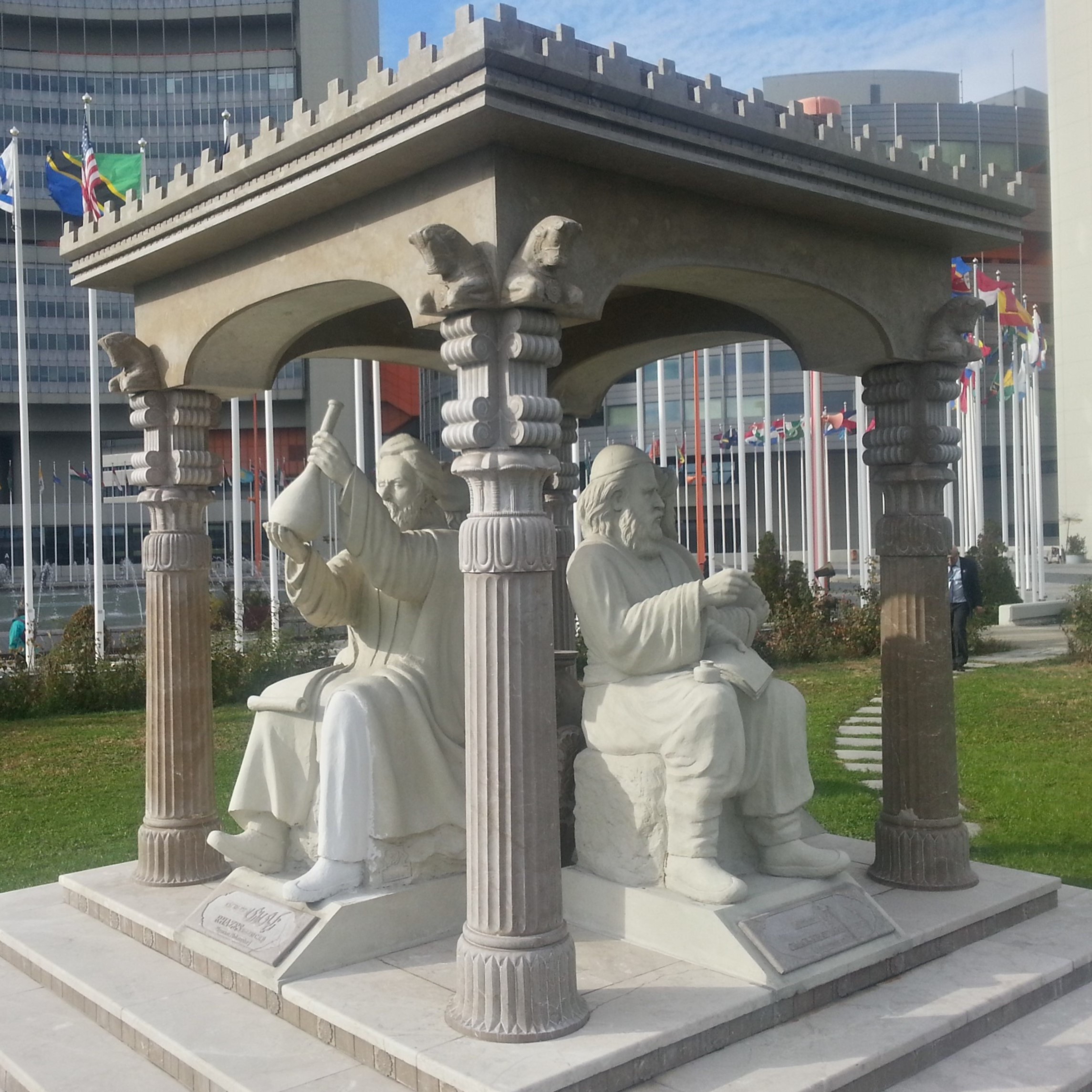 Statues of four Persian medieval scholars in Vienna