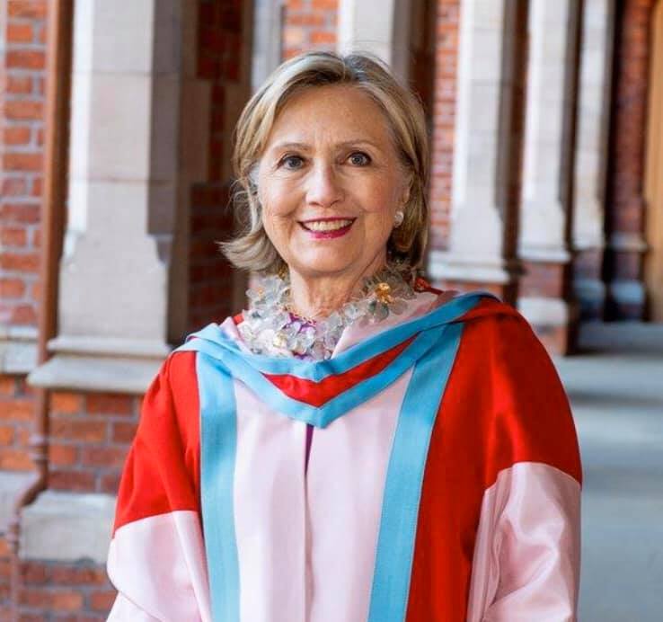Hillary Clinton, the first woman Chancellor of Queens University, Belfast.
