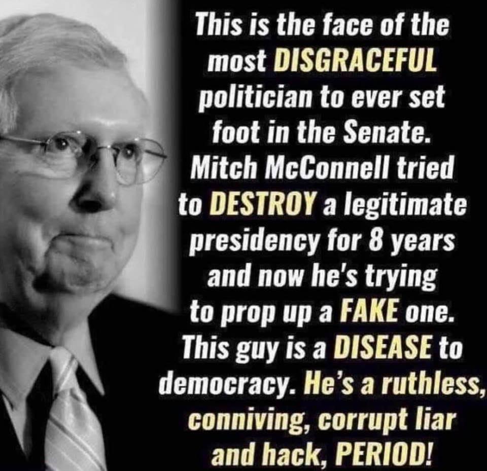 Meme: Mitch McConnell: The most disgraceful politician to ever set foot in the US Senate