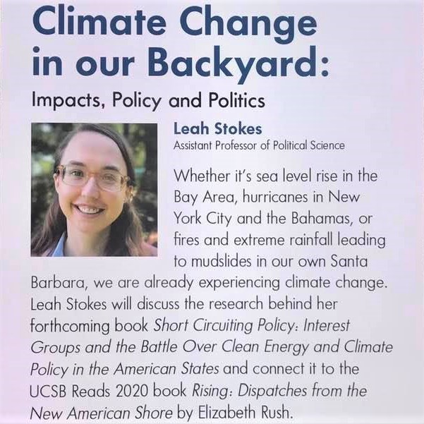 Today's 'Pacific Views' talk by Dr. Leah Stokes at the UCSB Library