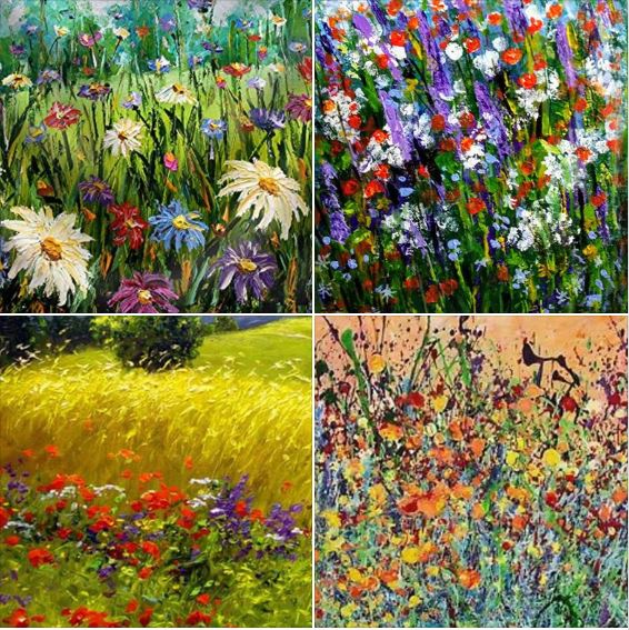 Nature in art: Colorful wildflowers