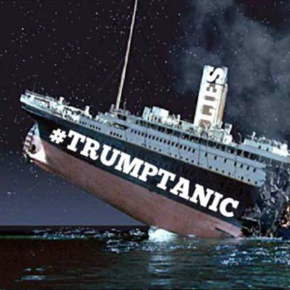 Meme: The sinking ship Trumptanic