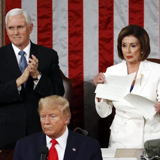 Nancy Pelosi ripping her copy of the State-of-the-Union address