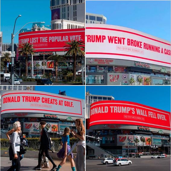 Bloomberg is hitting Trump where it hurts by putting up attack banners in Nevada