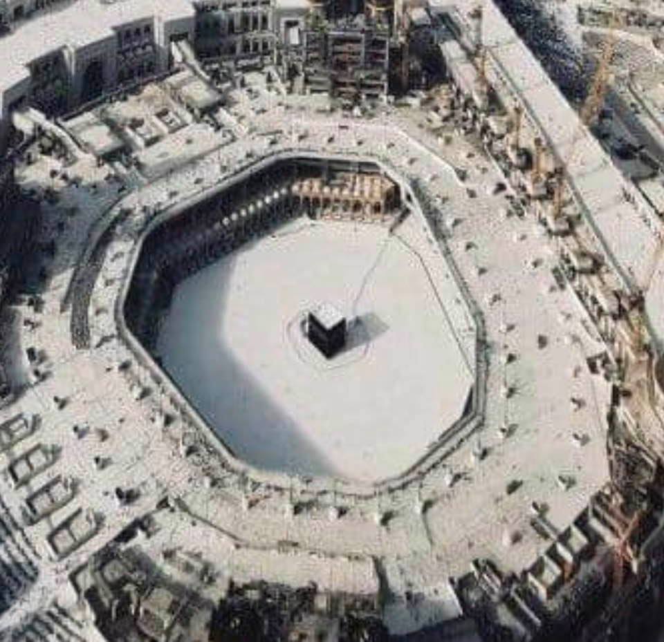 The Great Mosque of Mecca, normally filled to the brim with pilgrims, is nearly deserted in this recent photo