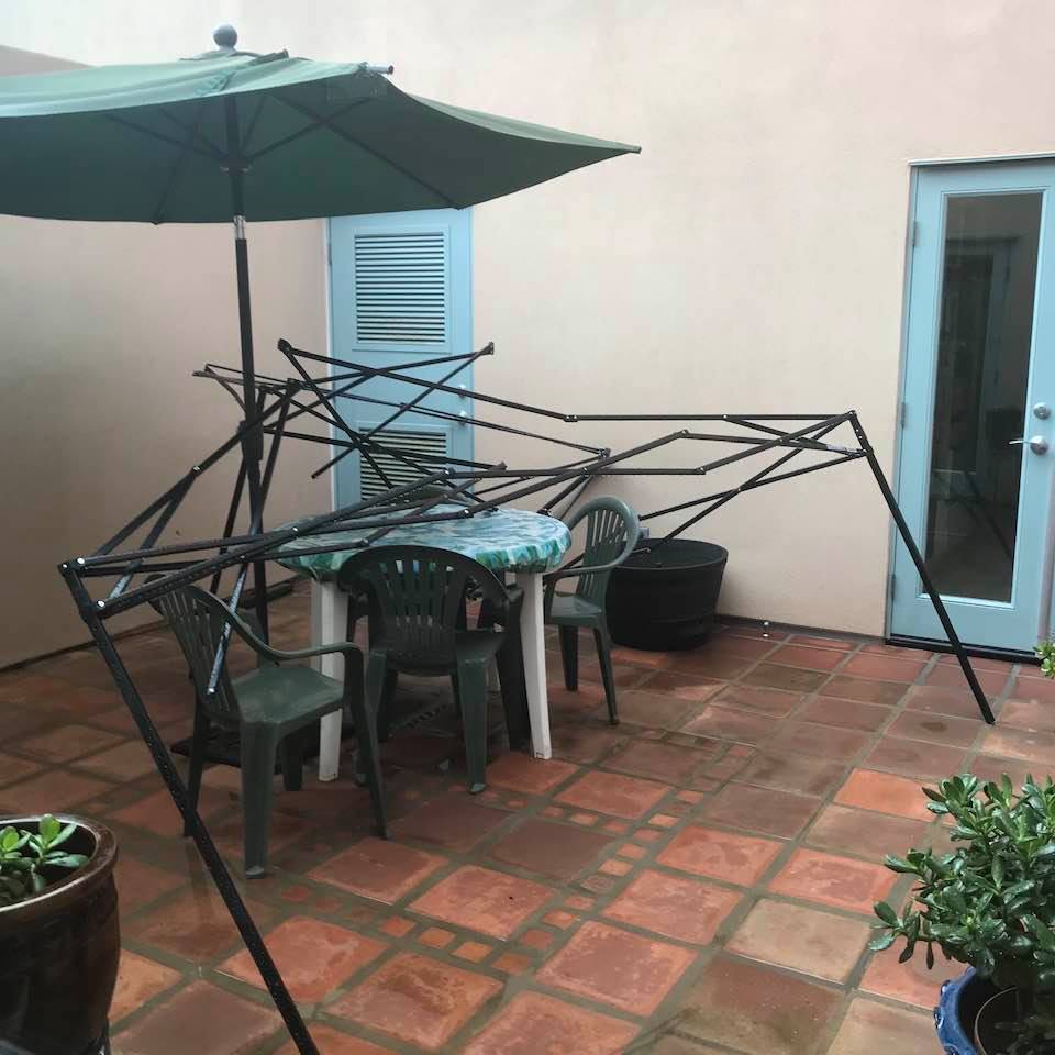 Canopy which collapsed in my courtyard under the weight of rainwater