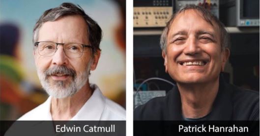 ACM 2019 Turing Award recipients Patrick M. (Pat) Hanrahan and Edwin E. (Ed) Catmull
