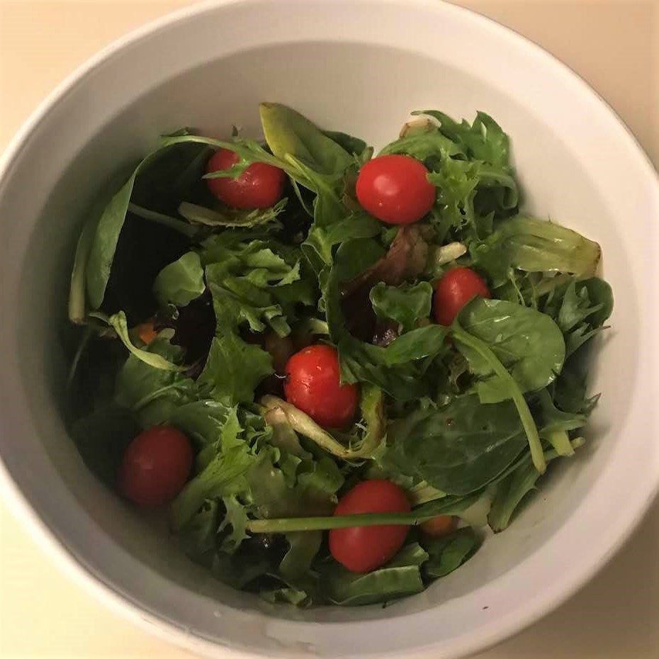 Product of my cooking night: Mixed-green salad