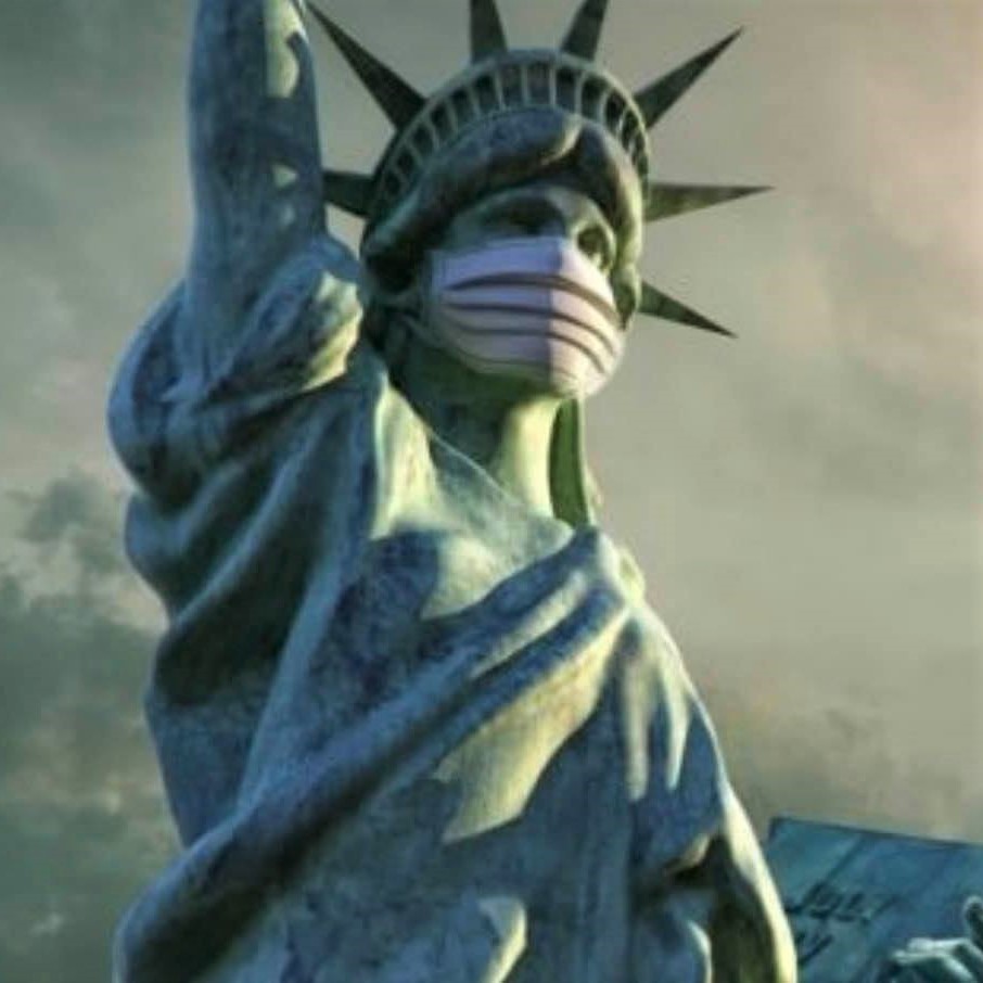 Lady Liberty follows New York's face-mask order