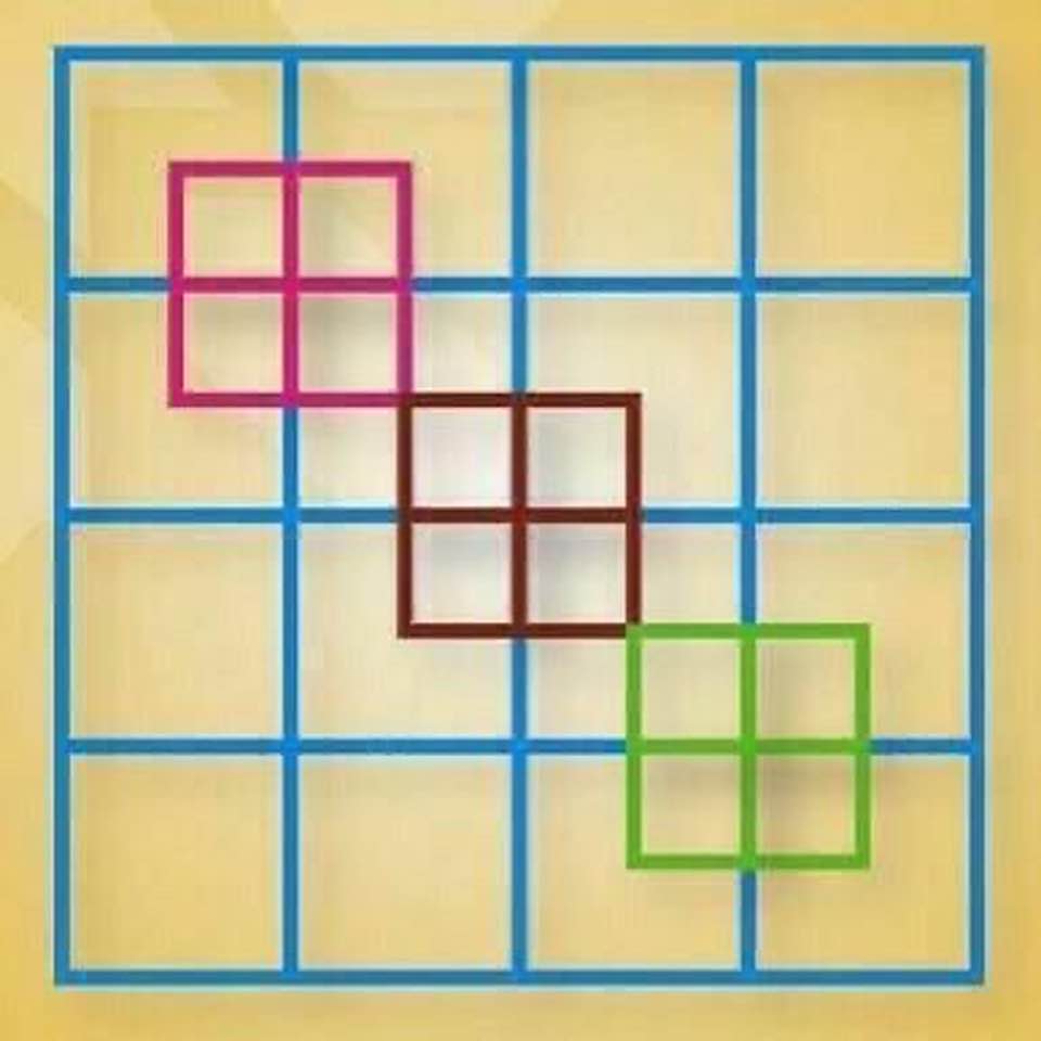 Concentration puzzle: How many squares are there in this diagram?