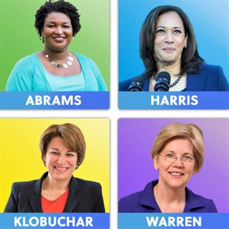 These women are believed to be the front-runners for becoming Joe Biden's running mate: Abrams, Harris, Klobuchar, Warren