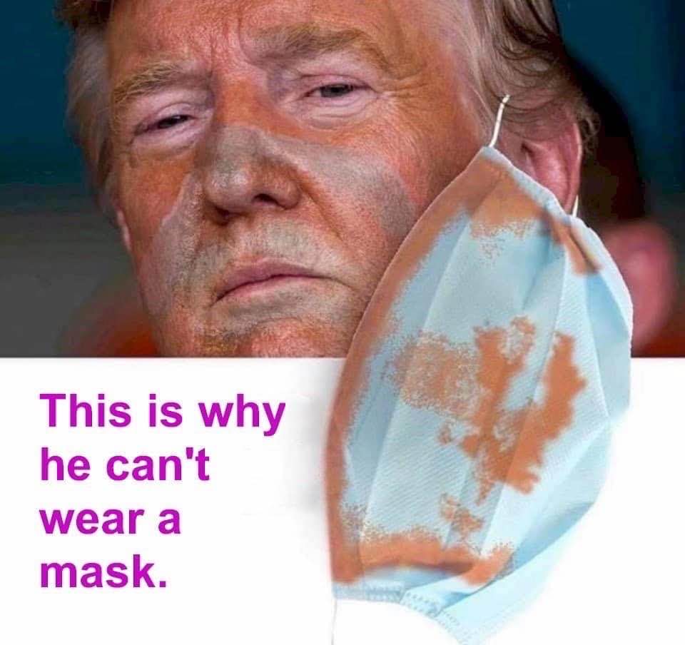 Meme: This explains Trump's reluctance to wear a mask!