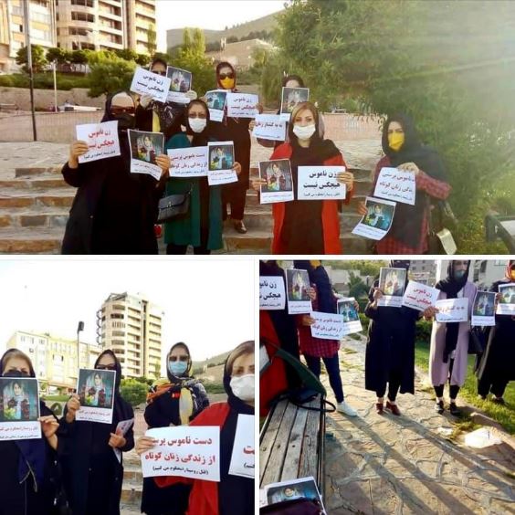 Women of Sanandaj, a city in western Iran, protest against the notion of 'honor' killing