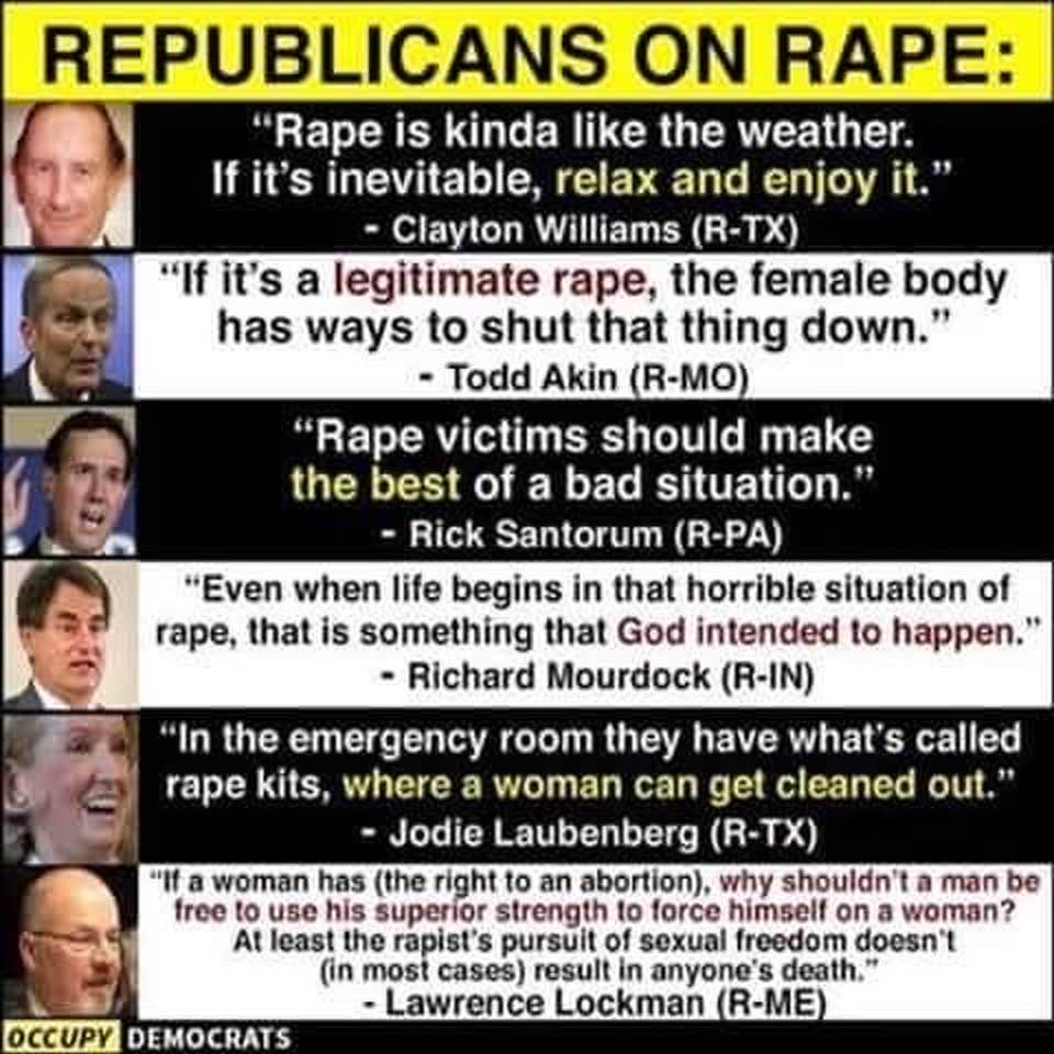 Meme: Some Republican opinions on rape