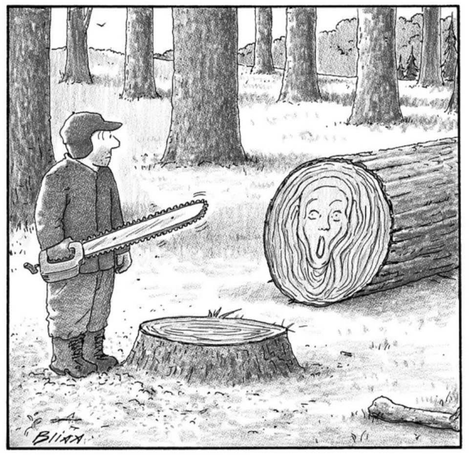 Cartoon: Old artistic tree