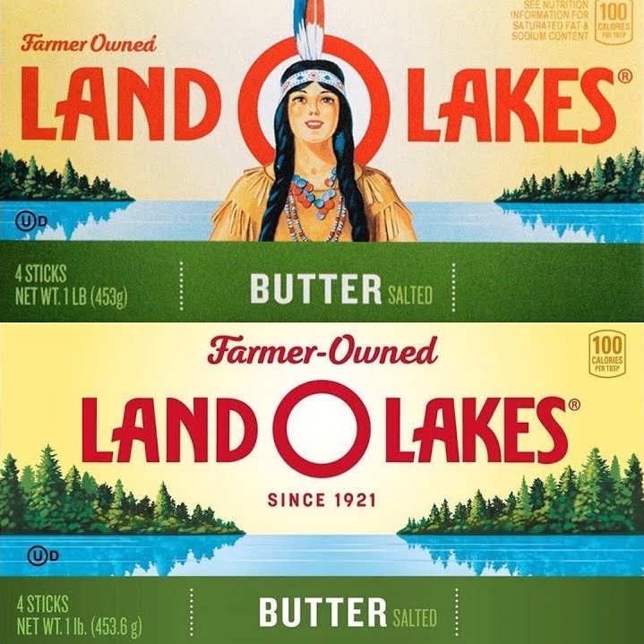 Land-o-Lakes, a butter brand, has removed the image of a Native American woman from its packages
