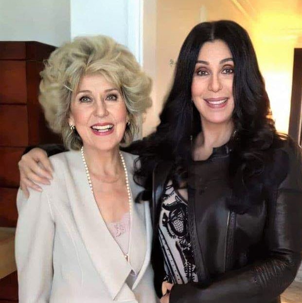 Singer/actress Cher, 75, with her mom, 97