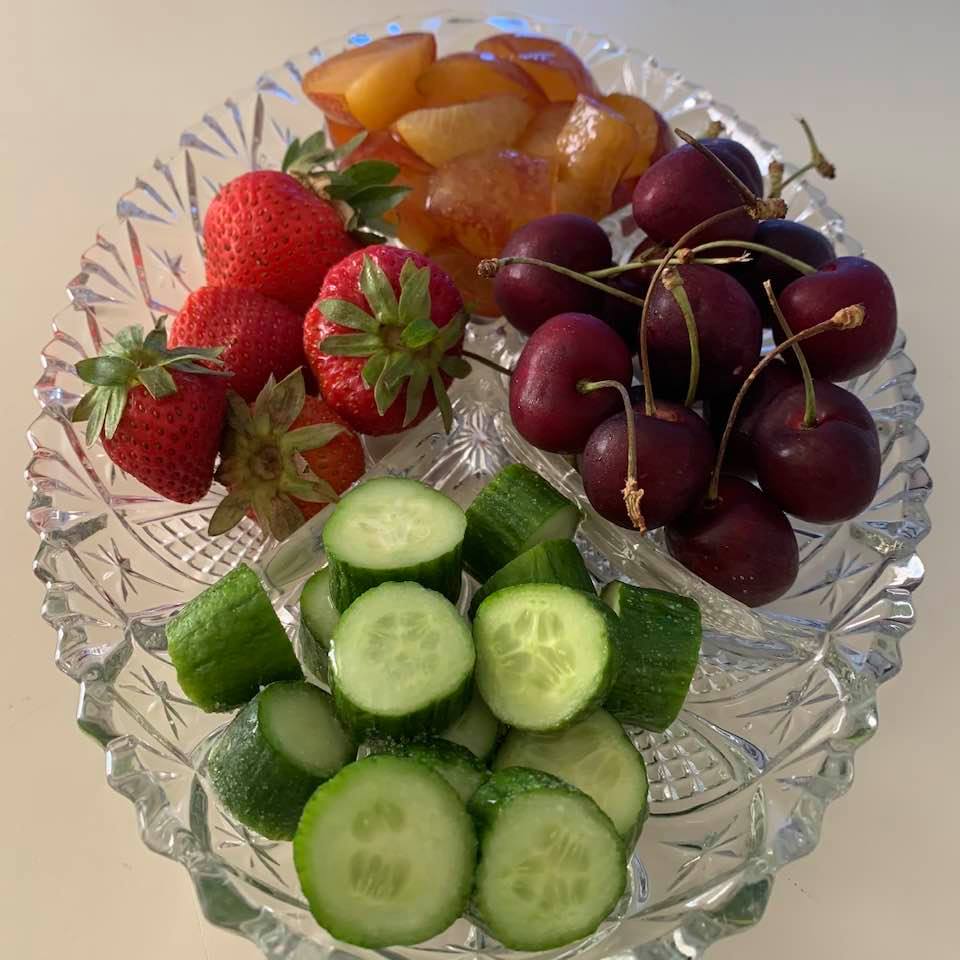 A yummy fruit plate for later during the day